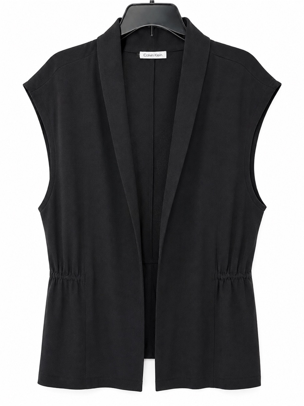 Calvin Klein Black Open-Front Sleeveless Vest